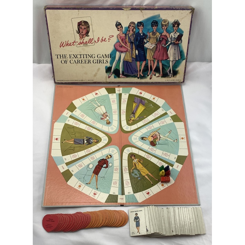 What Shall I Be? The Exciting Career Game for Girls – 1966 – Selchow & Righter – Good Condition
