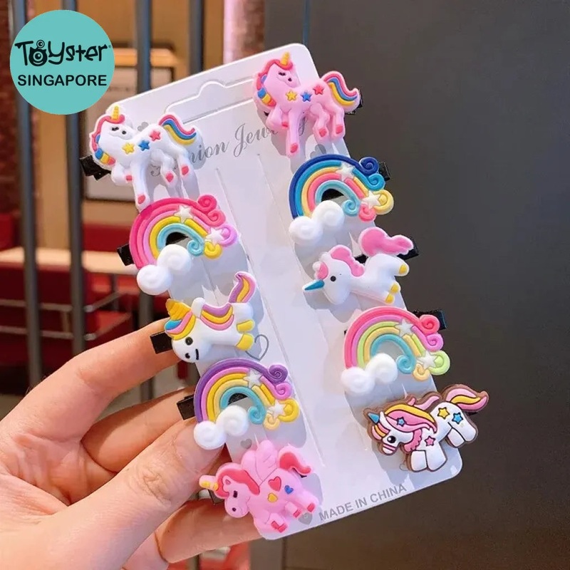 10PCS/Set Girls Cute Cartoon Unicorn Hair Clips