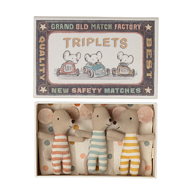 Triplets Baby Mice in Matchbox