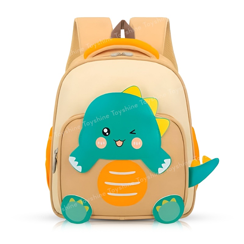 11 Cute Dino Theme Kindergarten Backpack for Kids Girls Boys Toddler Backpack Preschool Nursery Travel Bag Picnic Bag, Mini Size – Brown