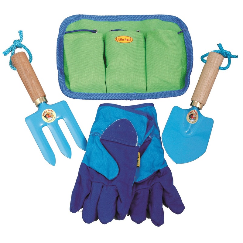 Childrens Blue Garden Tool Belt Set