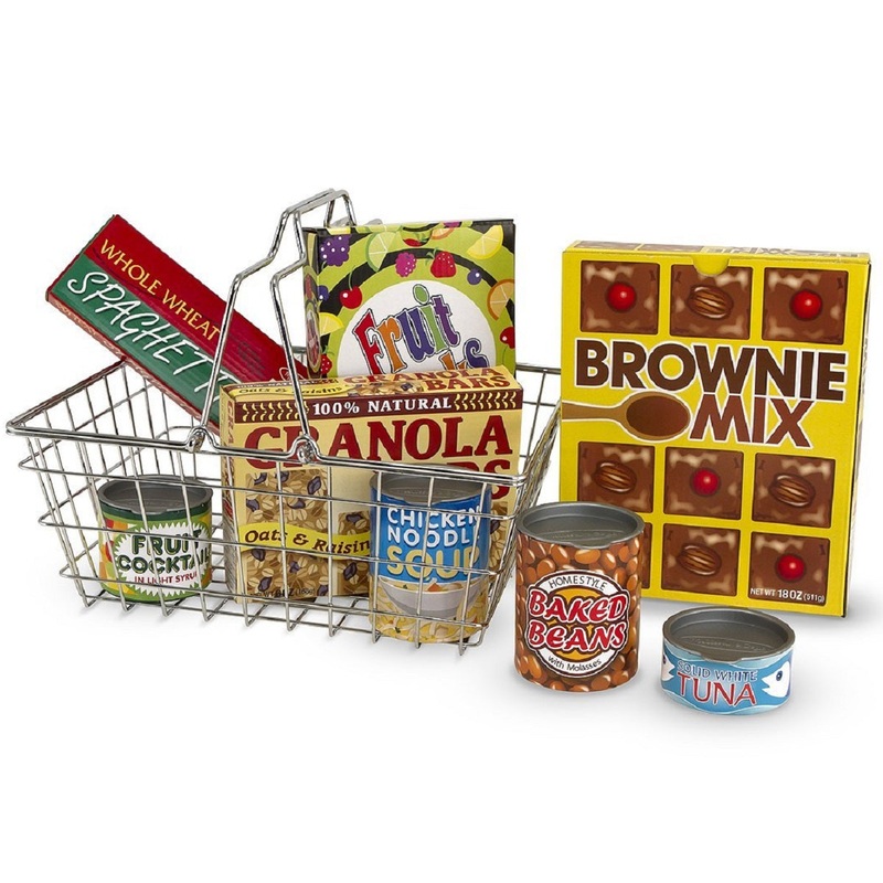 Shopping Basket with Play Groceries