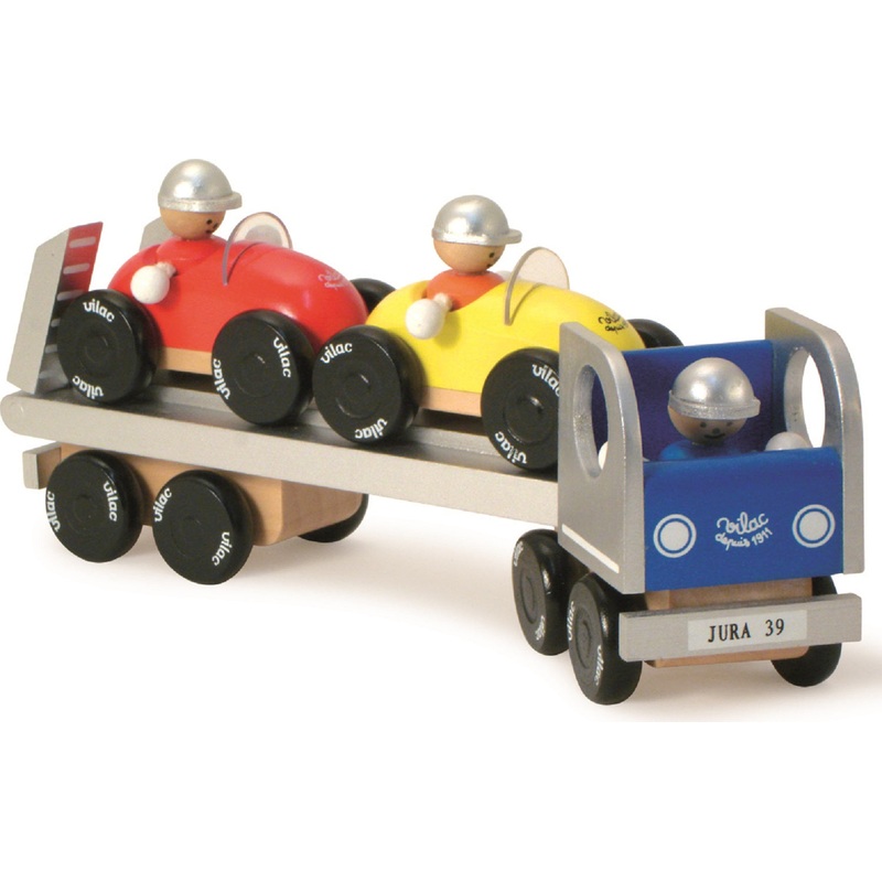 Wooden Pickup Truck and 2 Cars