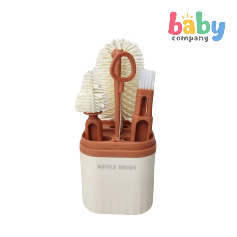 Little Sprout 3pcs Silicone Bottle Brush Collection – Beige