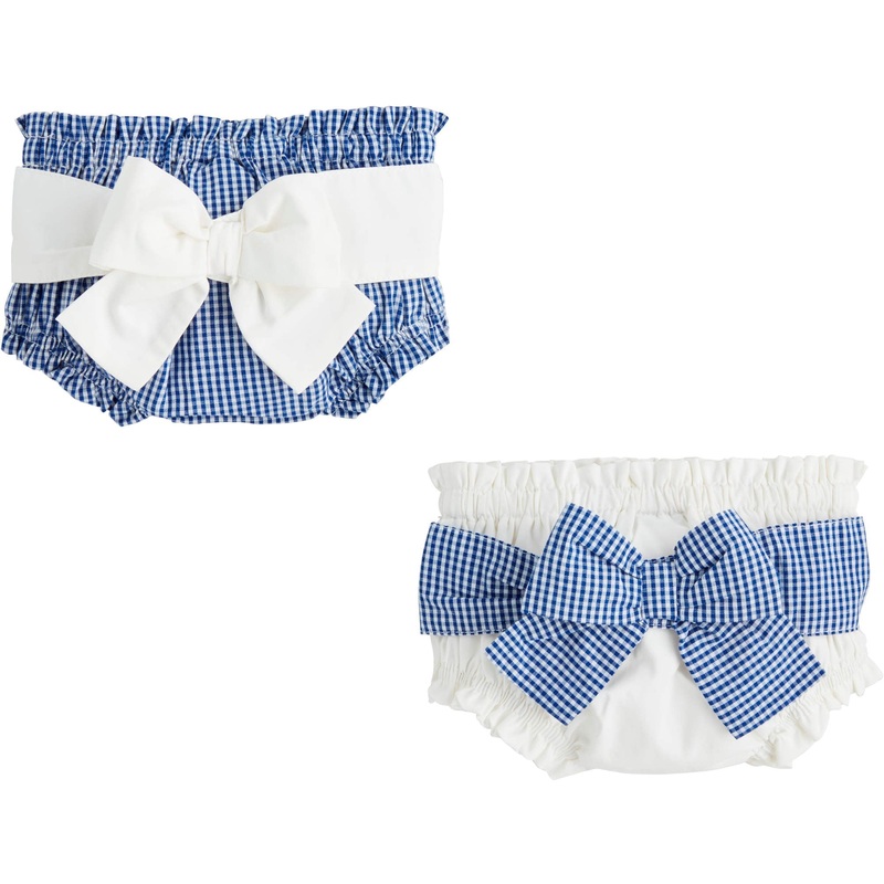 Mud Pie White Check Diaper Cover