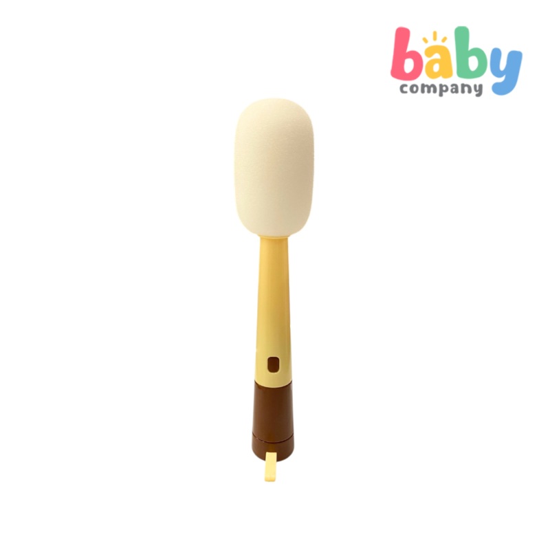 Peekaboo 2-in-1 Soft Sponge Bottle Brush – Brown