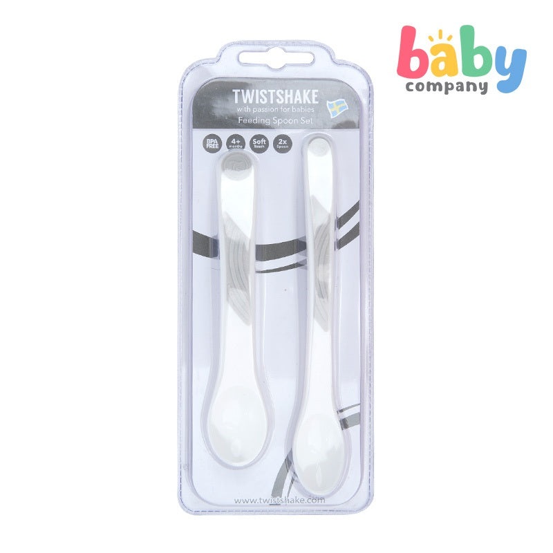Twistshake Feeding Spoon Set 4+m 2pc/pk – White