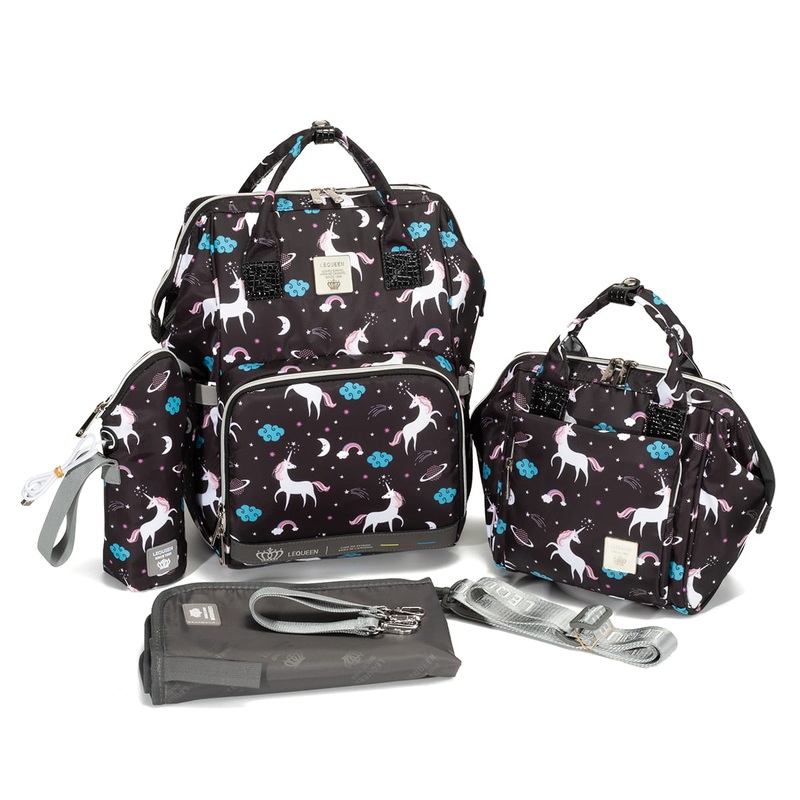 Unicorns Black LeQueen Diamond 7th Edition Waterproof Original Diaper Bag
