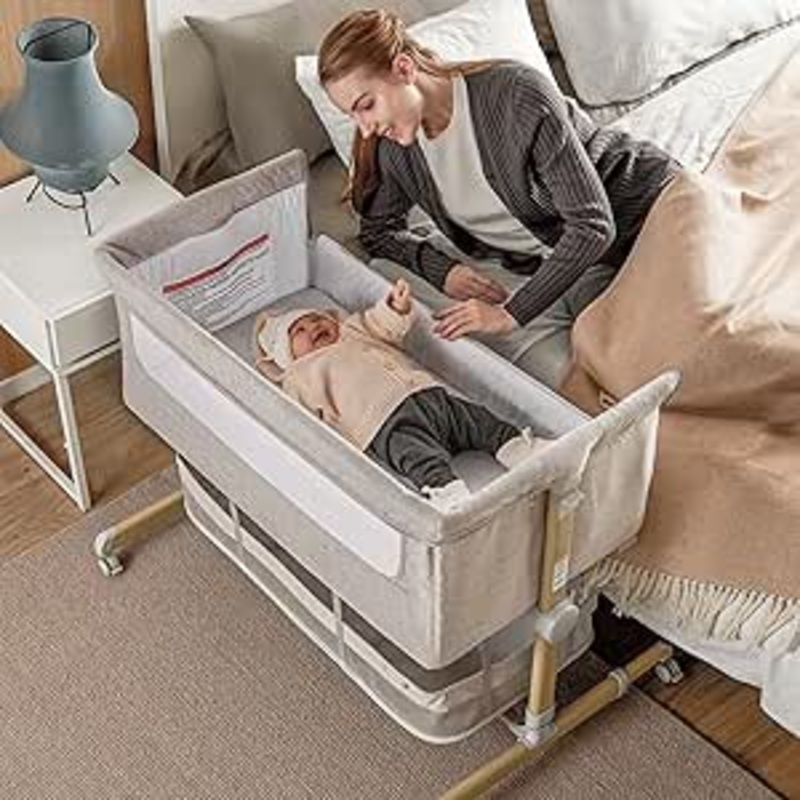 BesRey Baby Bassinet Bedside Sleeper, Grey