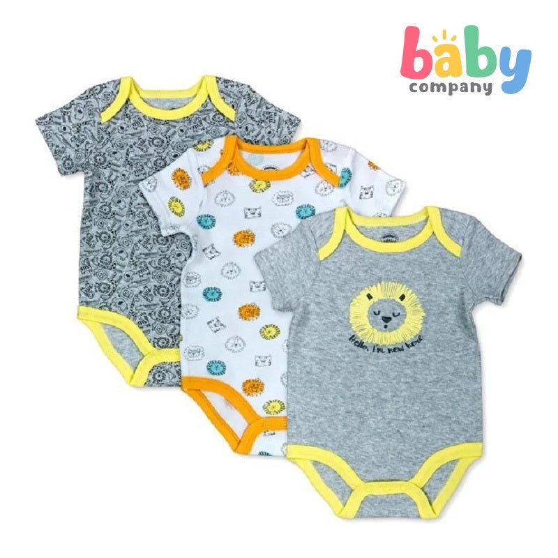 Mother’s Choice 3 pcs Bodysuit Set – Lion Here 0-3 Months