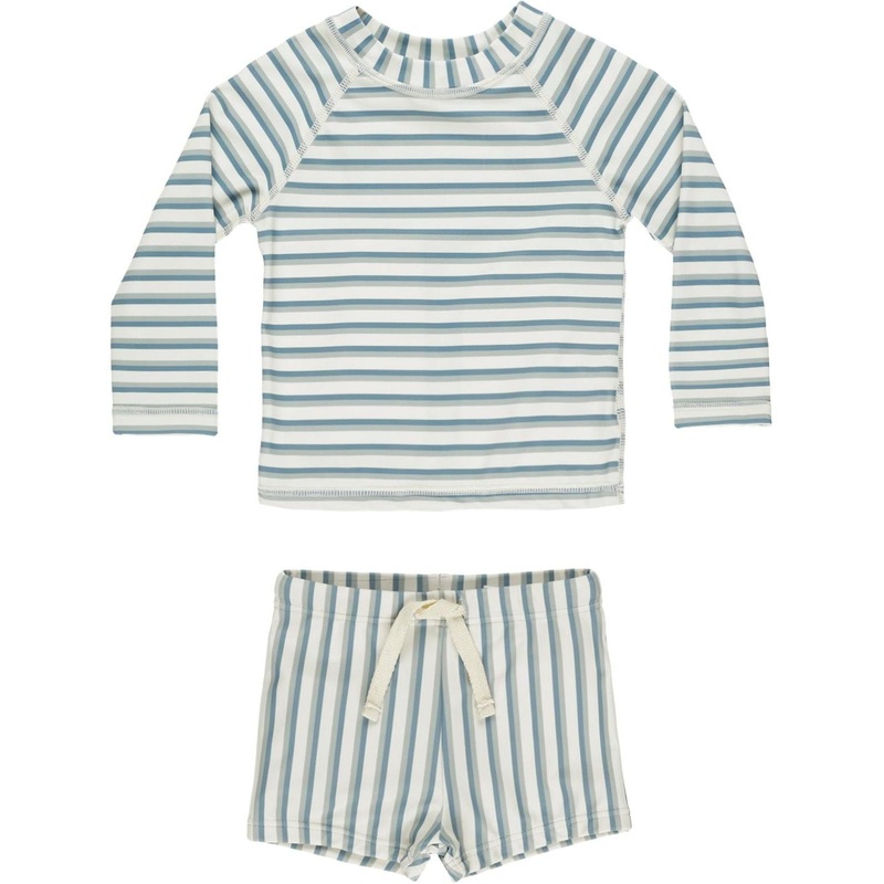 Rylee + Cru Boys Rashguard Set || Seafoam Stripe