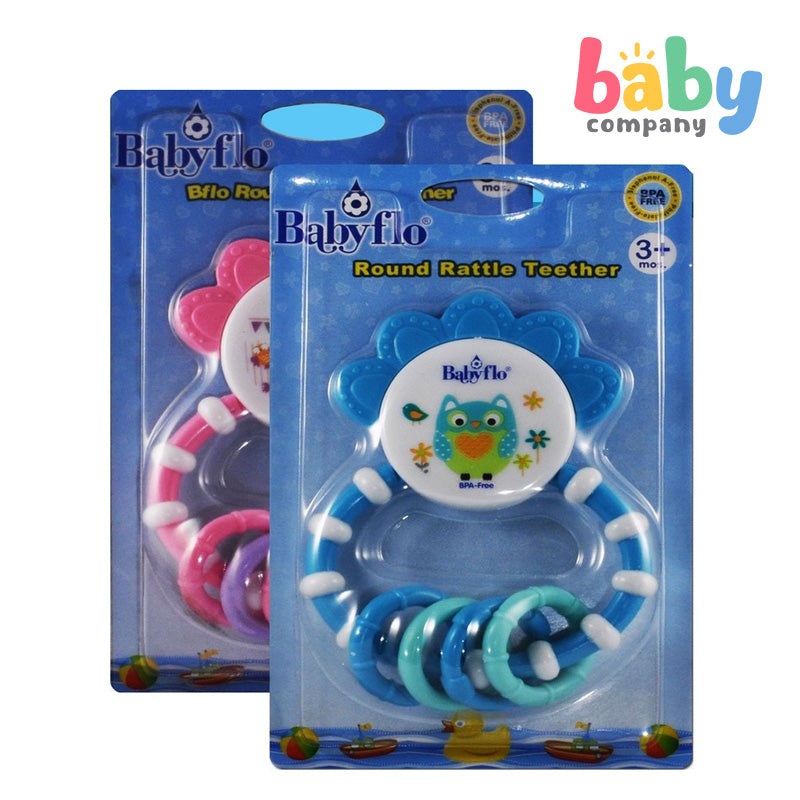 Babyflo Round Rattle Teether Pink