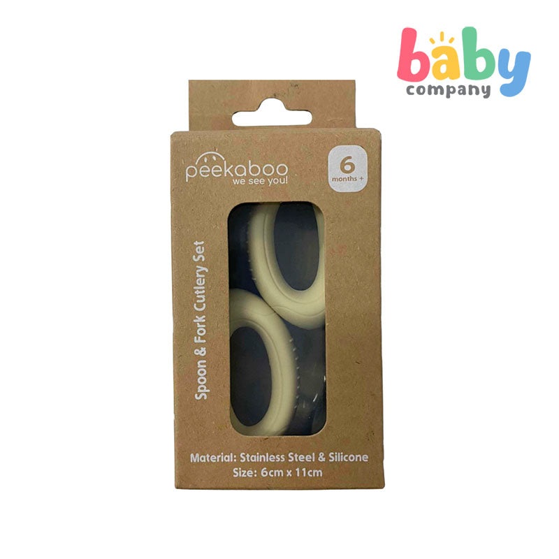 Peekaboo Stainless Spoon and Fork Cutlery Set – White