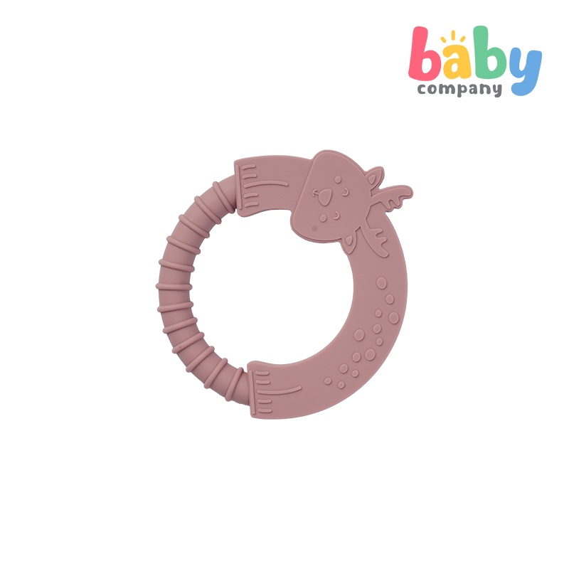 Playsmart Silicone Teething Ring – Deer, Pink