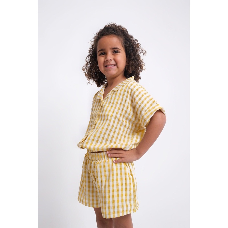 Yellow Checkered Comfy Shorts