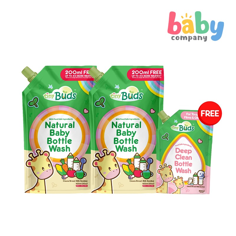 (Buy 2, Get 1) Tiny Buds Baby Bottle and Utensil Wash Refill, Free Deep Clean Baby Bottle Wash