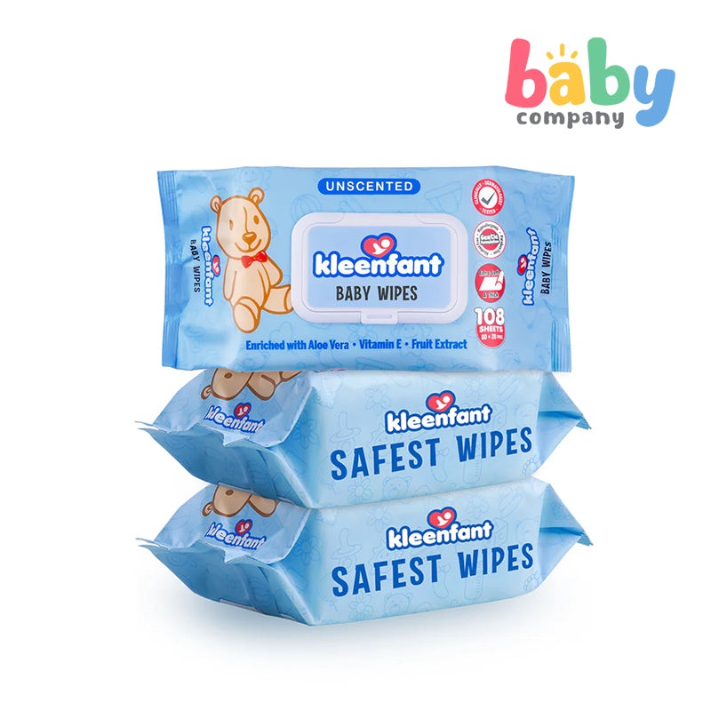Kleenfant Unscented Baby Wipes – 35 Sheets x Pack of 3