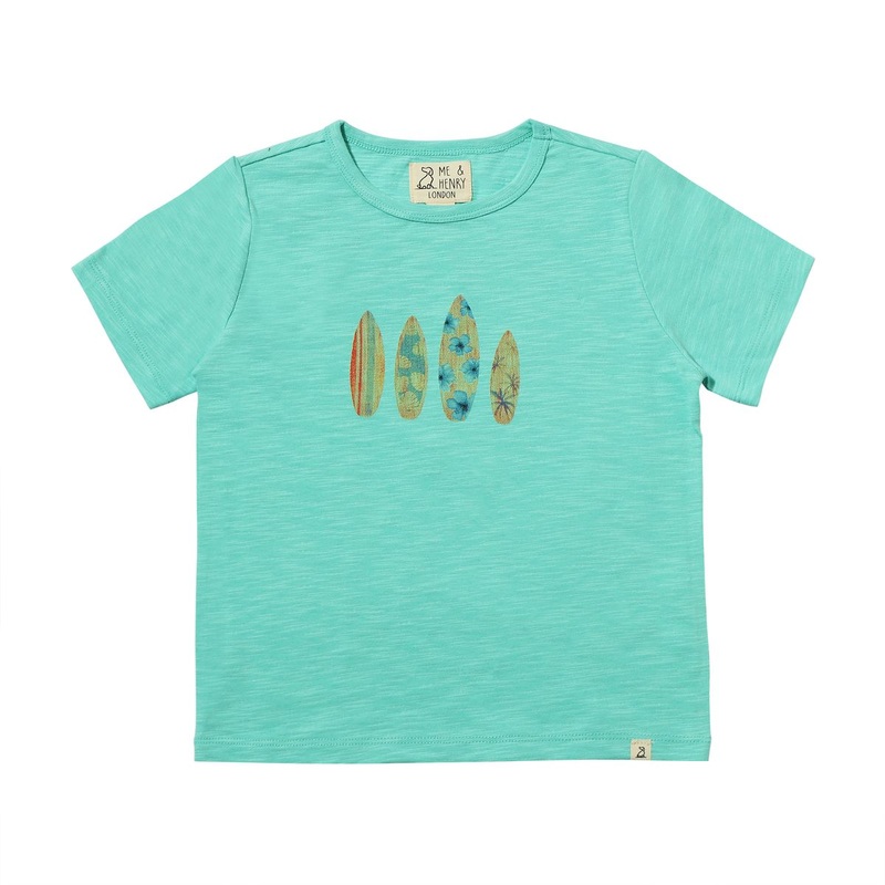 Me & Henry Falmouth Printed Tee – Blue Surfboards
