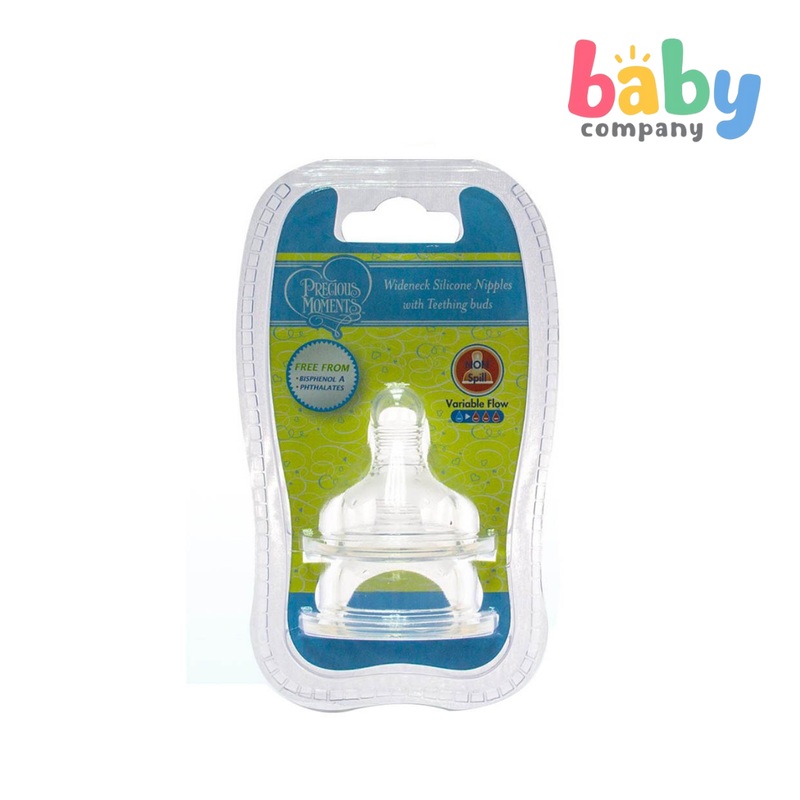 Precious Moments 2-Pack Wideneck Silicone Nipple Slow