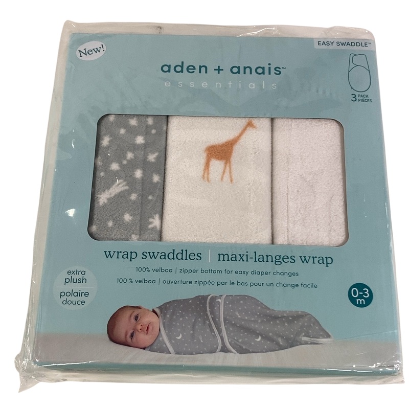 Aden + Anais Essentials Velboa Wrap Swaddles Quick Change 3 Pack, Wild Prairie