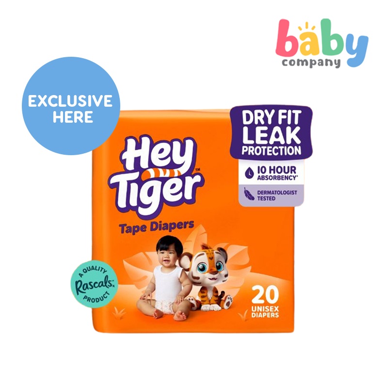 Hey Tiger Comfy Tape Diapers, Convenience Pack – Medium 20 Pads (New)