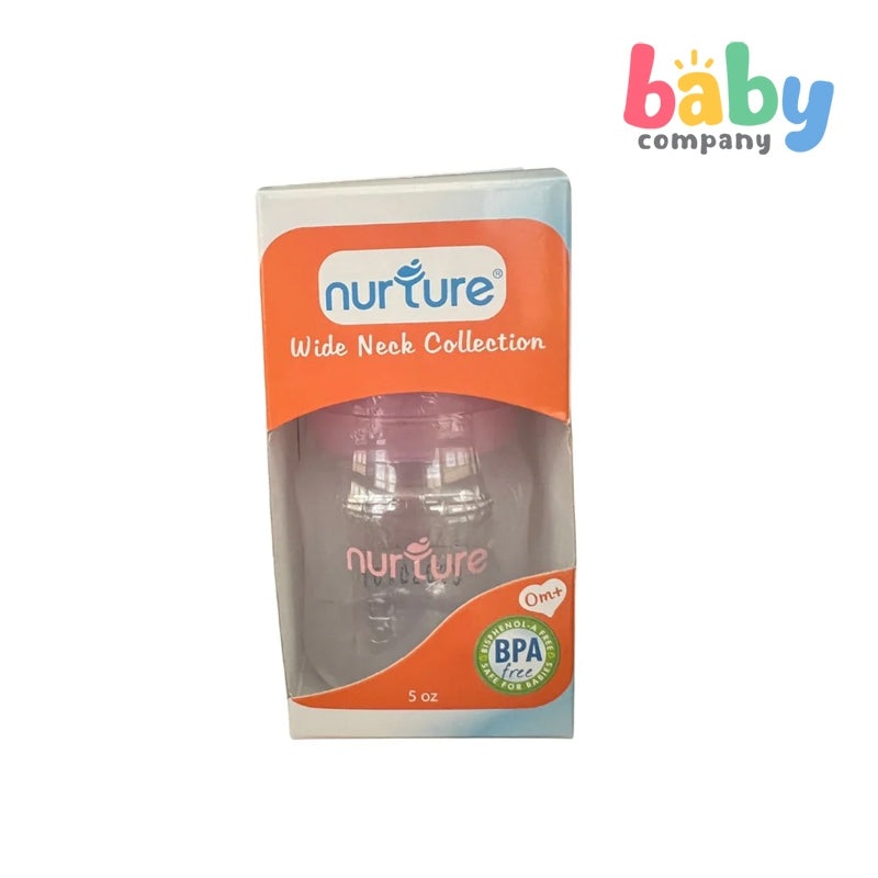 Nurture 5 oz Wide-Neck Tinted Feeding Bottle Pink