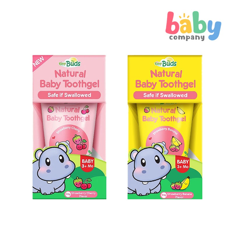 Tiny Buds 2-pack Toothgel Stage 1 55ml – Strawberry Banana + Strawberry Cherry