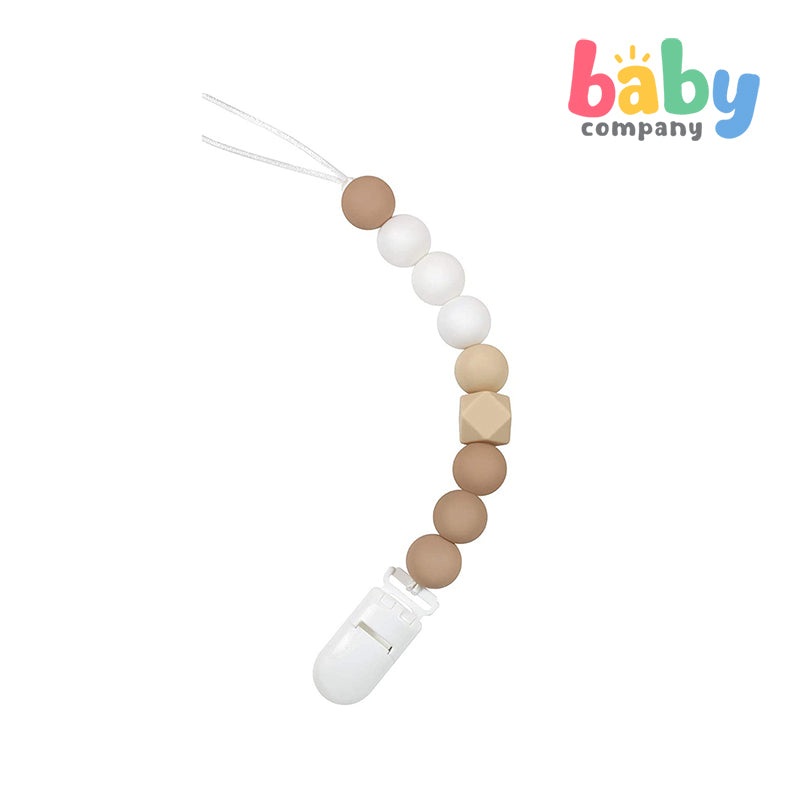 Erduo Wooden Silicone PP+ Pacifier Clip – Dusty Coral