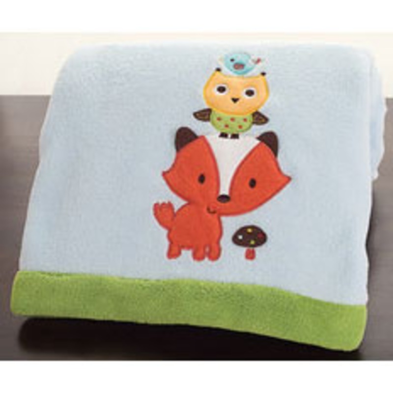 KidsLine Little Tree House Embroidered Boa Blanket