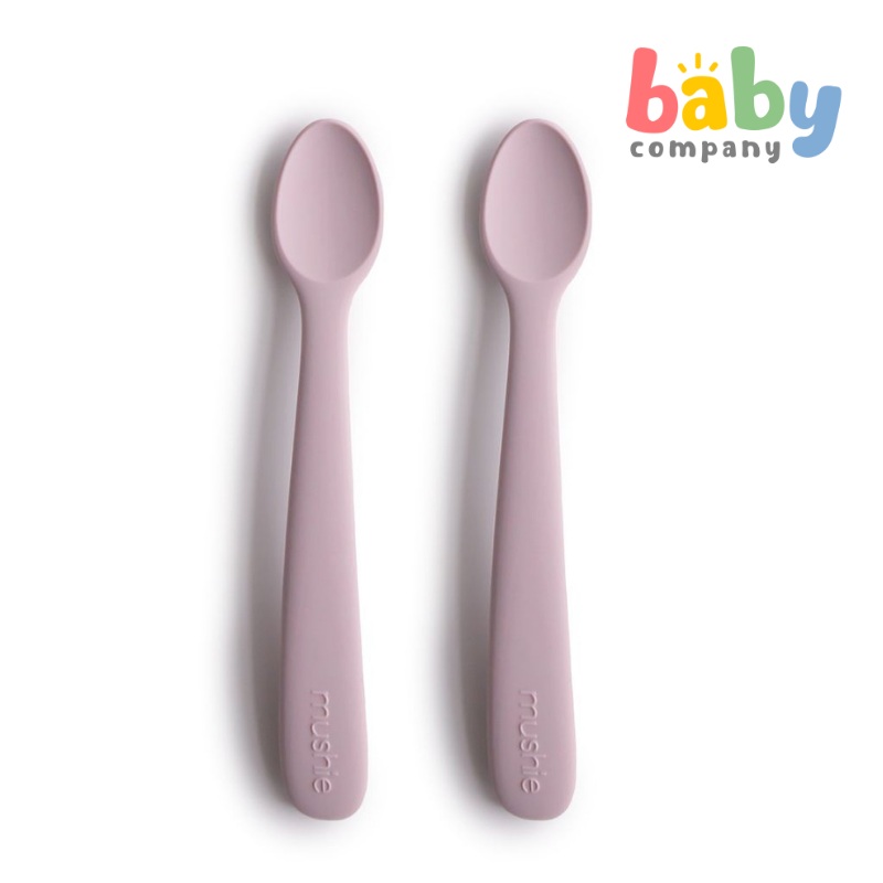 Mushie 2-Pack Silicone Feeding Spoons – Soft Lilac