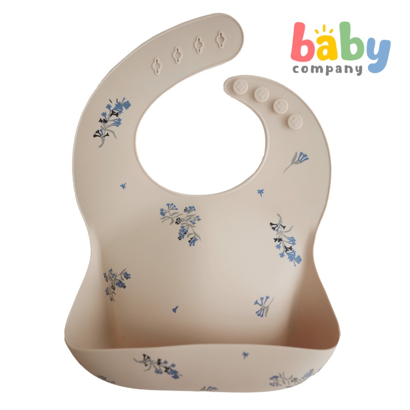 Mushie Silicone Bib – Lilac Flowers