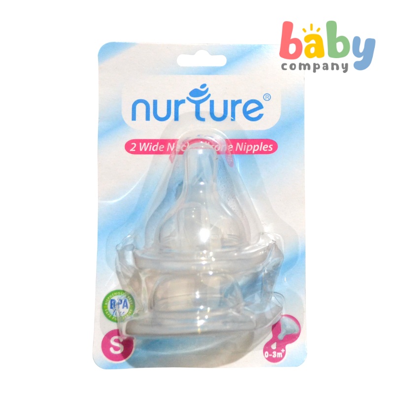 Nurture Wide-Neck Silicone Nipple, Small – Pack of 2
