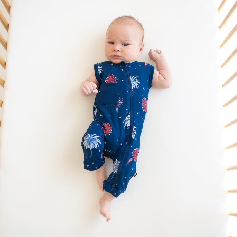 Zippered Sleeveless Romper in Celebration