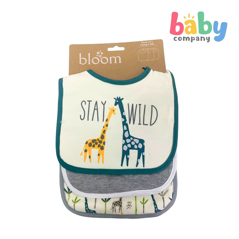 Bloom 3-Piece Classic Bib – Giraffe Stay Wild