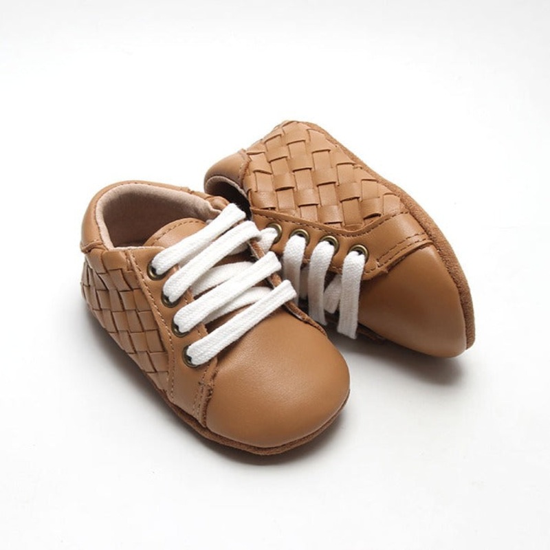 Consciously Baby Leather Woven Sneaker | Color ‘Rust’ | Soft Sole