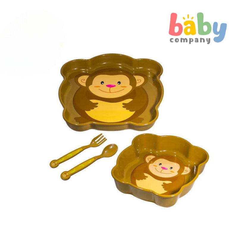 Coral Babies Cute Animals Character Feeding Set Monkey