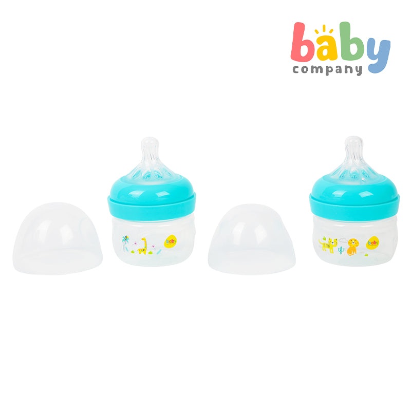 Mom & Baby Wide-Neck Feeding Bottle 2oz – Green, Pack of 2