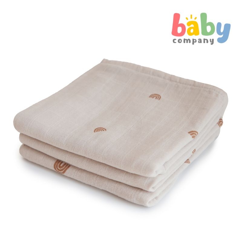 Mushie 3-pack Muslin Cloth – Rainbow