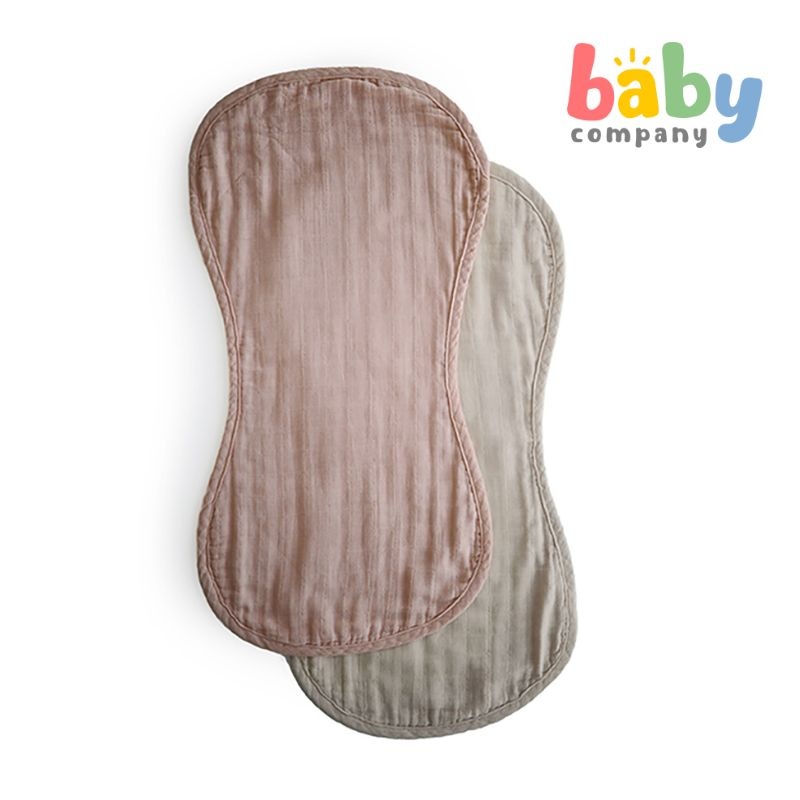 Mushie Burp Cloth 2-Pack – Blush/Fog