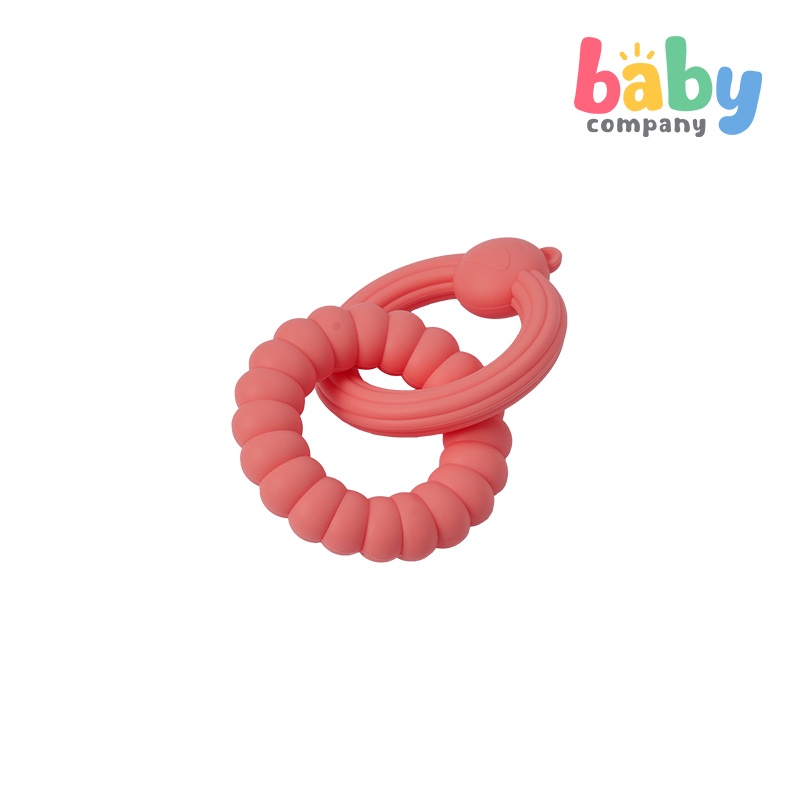 Playsmart Silicone Teething Ring – Bear, Pink