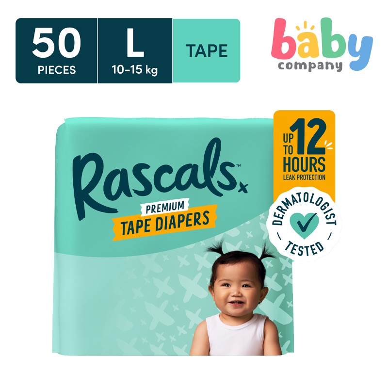 RascalsDiapers TapeJumboPack – Large,  50pads