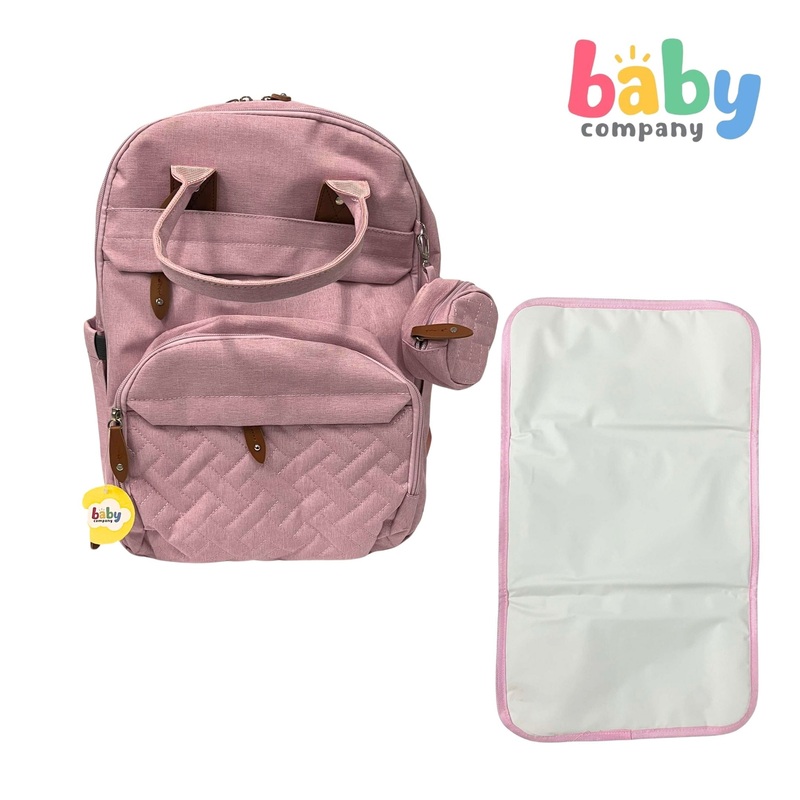 Baby Company Travel Backpack with Diaper Changing Pad – Pink