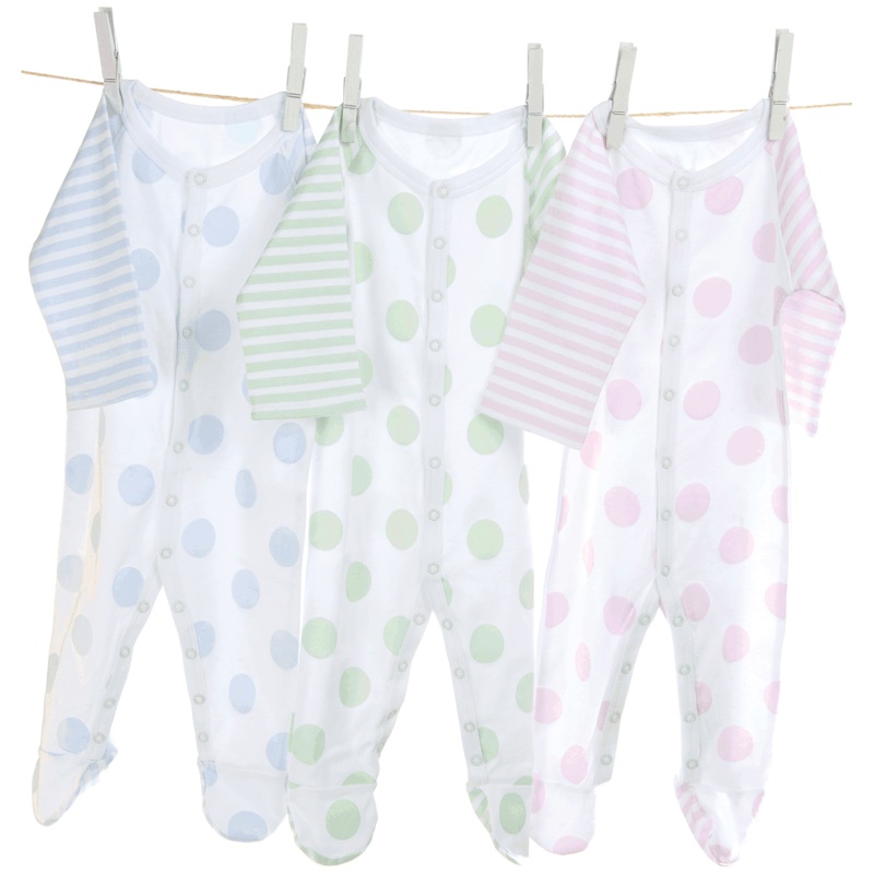 Little Giraffe Lollipop Cotton Henley Footie – 3 to 6 Months