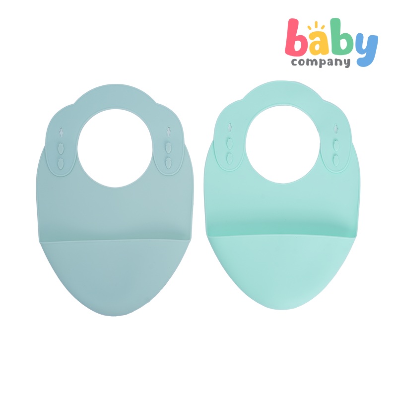 Mom & Baby Silicone Bib – Pack of 2, Turqoise