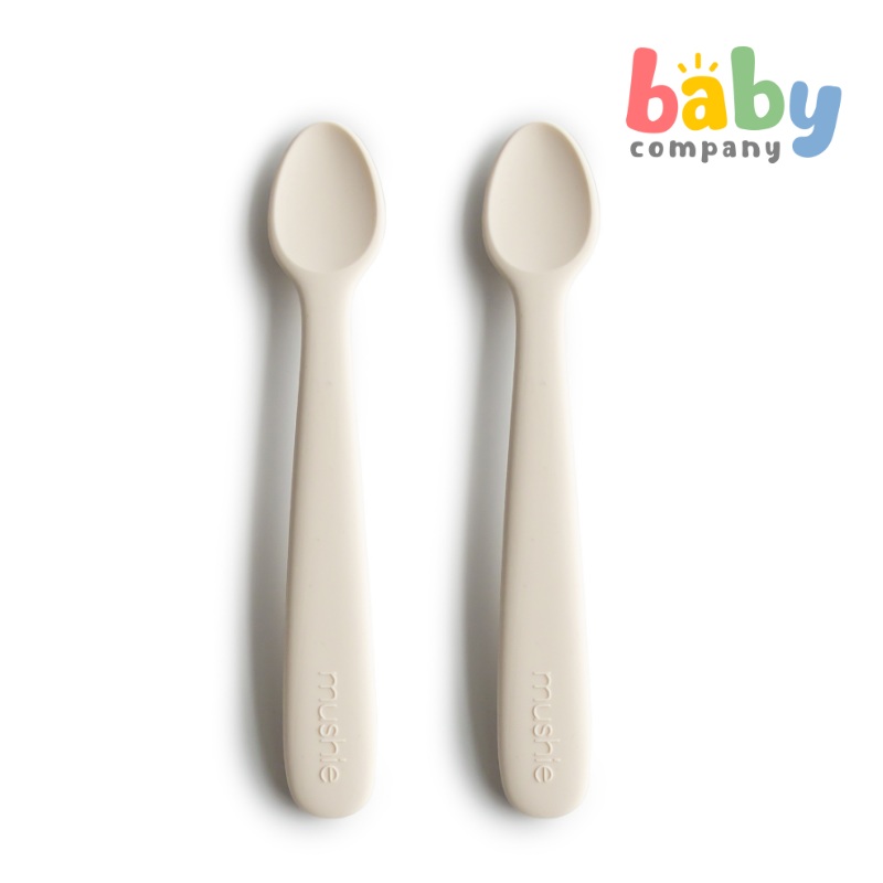 Mushie 2-Pack Silicone Feeding Spoons – Ivory
