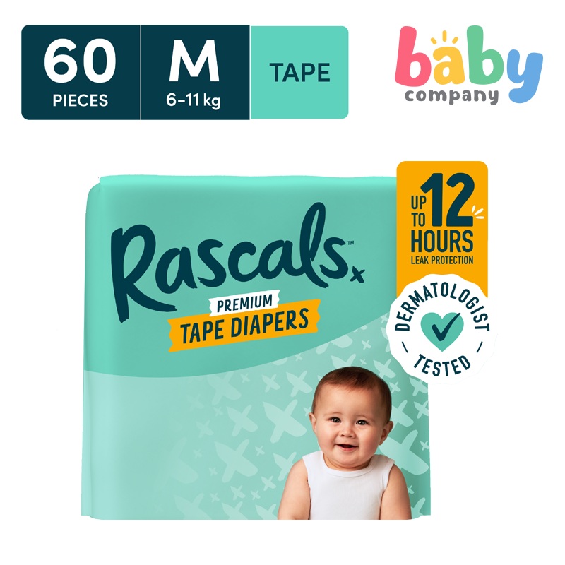 RascalsDiapers Tape JumboPack – Medium,60pads