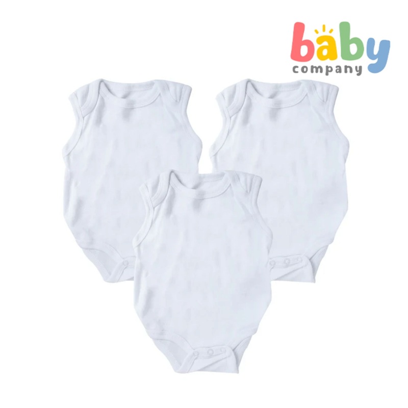 Mother’s Choice Sleeveless Bodysuit 3-pack – White 0-3 Months