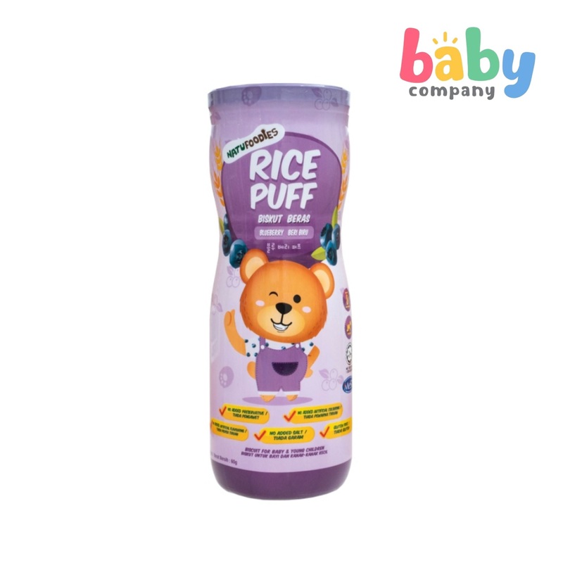 Natufoodies Rice Puff Biscuit Blueberry (8 months+) 60g