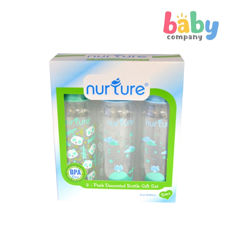Nurture Deco Bottle Pack of 3 8oz – New Packaging Blue