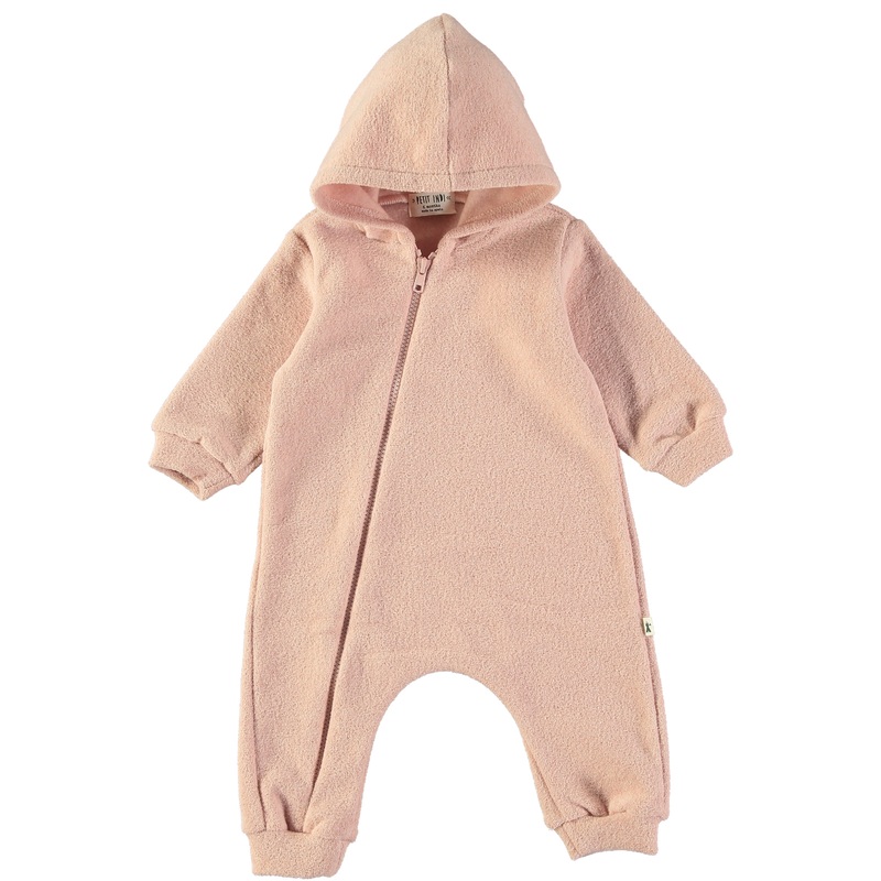 Petit Indi (Made in Spain) – Hooded Cozy Jumpsuit – Light Pink